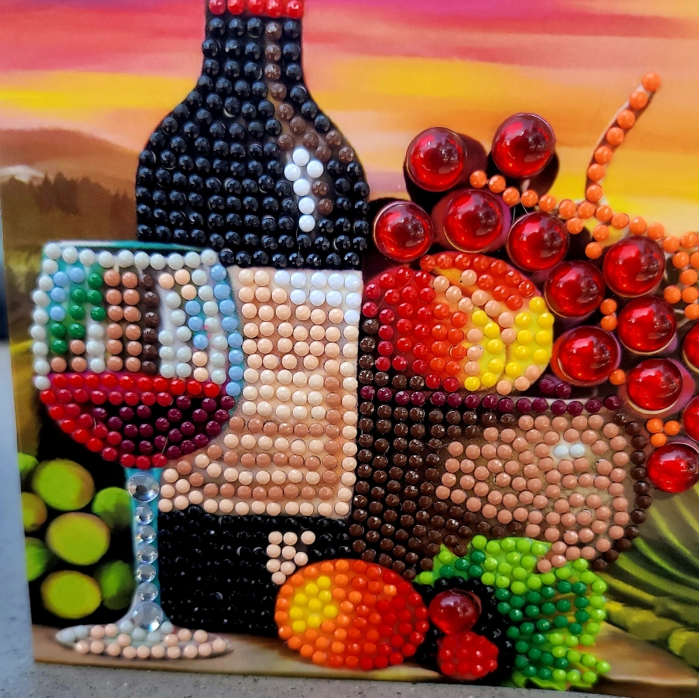 Sunset With Wine Blank Greeting Card - Picture 2 of 3
